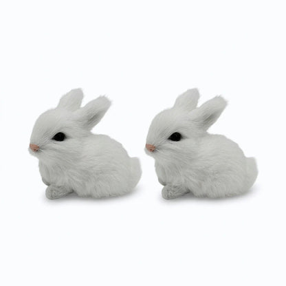 Doudou lapin blanc avec longues oreilles, pelage doux pour les tout-petits