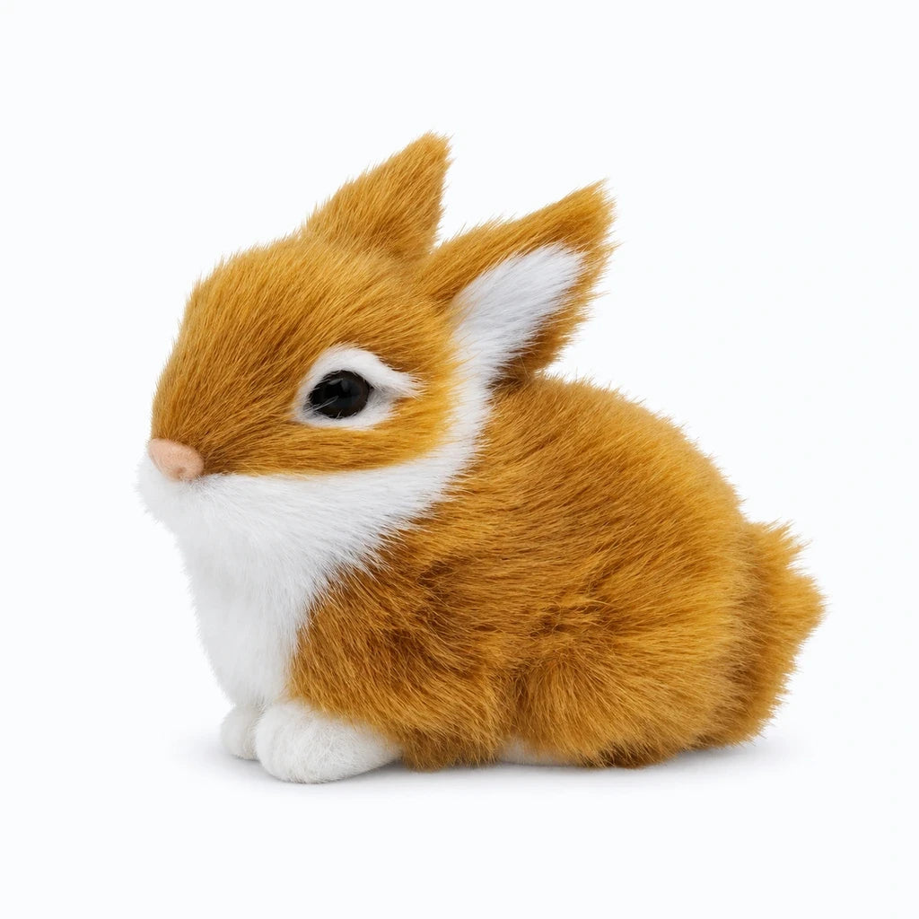Doudou lapin blanc compact, adapté aux siestes et premiers jeux