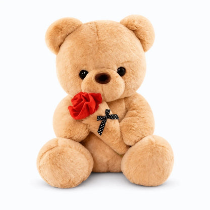 Peluche ours douce au toucher, idéale à câliner avec sa texture délicate