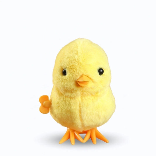Peluche canard jaune avec mouvement de saut, format compact idéal pour enfants