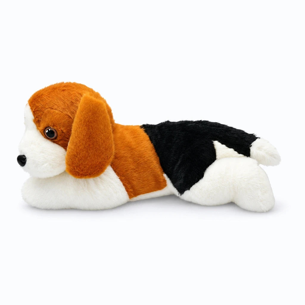 Peluche chiens allongée position relaxante cadeau doux pour toutes occasions