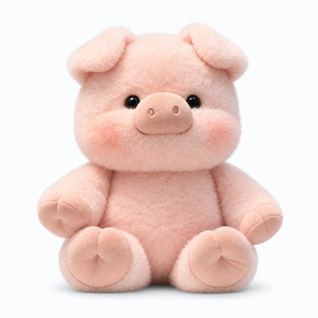 Gros plan sur la texture douce et souple du tissu de la peluche cochon