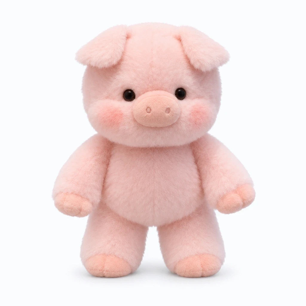 Peluche cochon aux proportions rondes, compagne idéale pour les siestes calmes