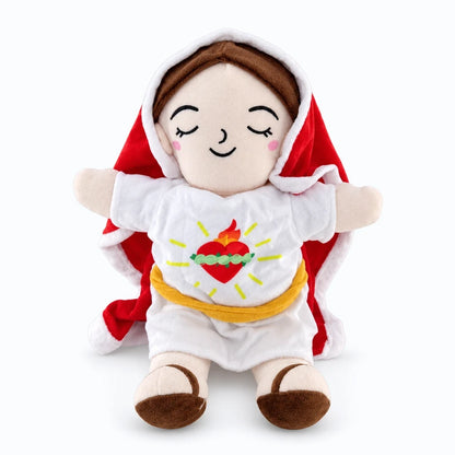 Poupée peluche rouge rembourrée avec fonction respiration et mélodie de détente