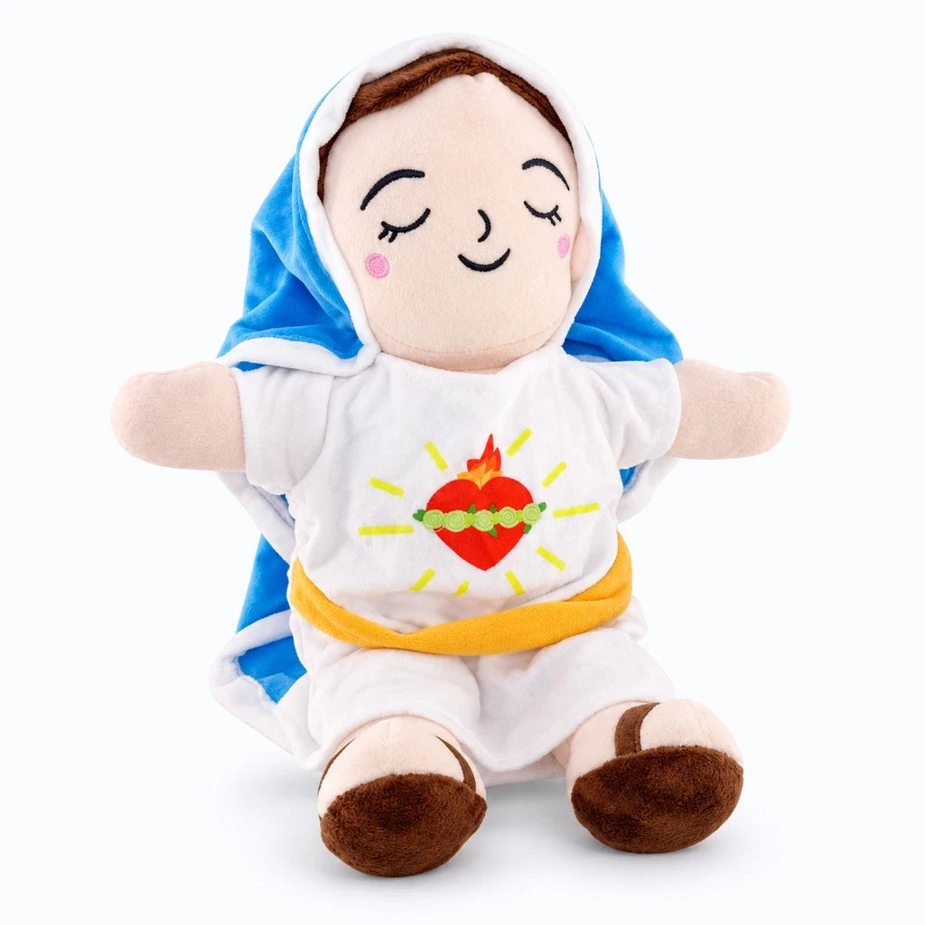 Silhouette douce de peluche Jésus qui respire, conçue pour favoriser la relaxation