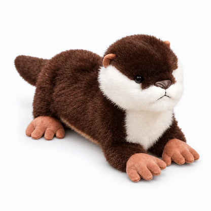 Peluche loutre marron de 40 cm aux formes arrondies et pelage moelleux