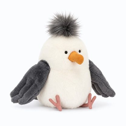 Peluche mouette blanche 25 cm au plumage immaculé et silhouette arrondie