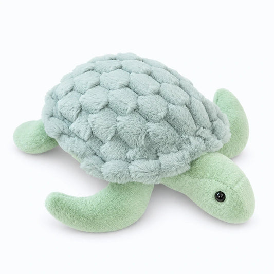 Peluche tortue verte de 28 cm avec carapace arrondie et corps doux