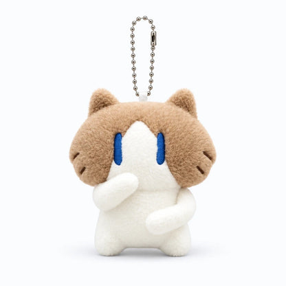 Chaton peluche doux et rond, porte clé décoratif à texture agréable au toucher